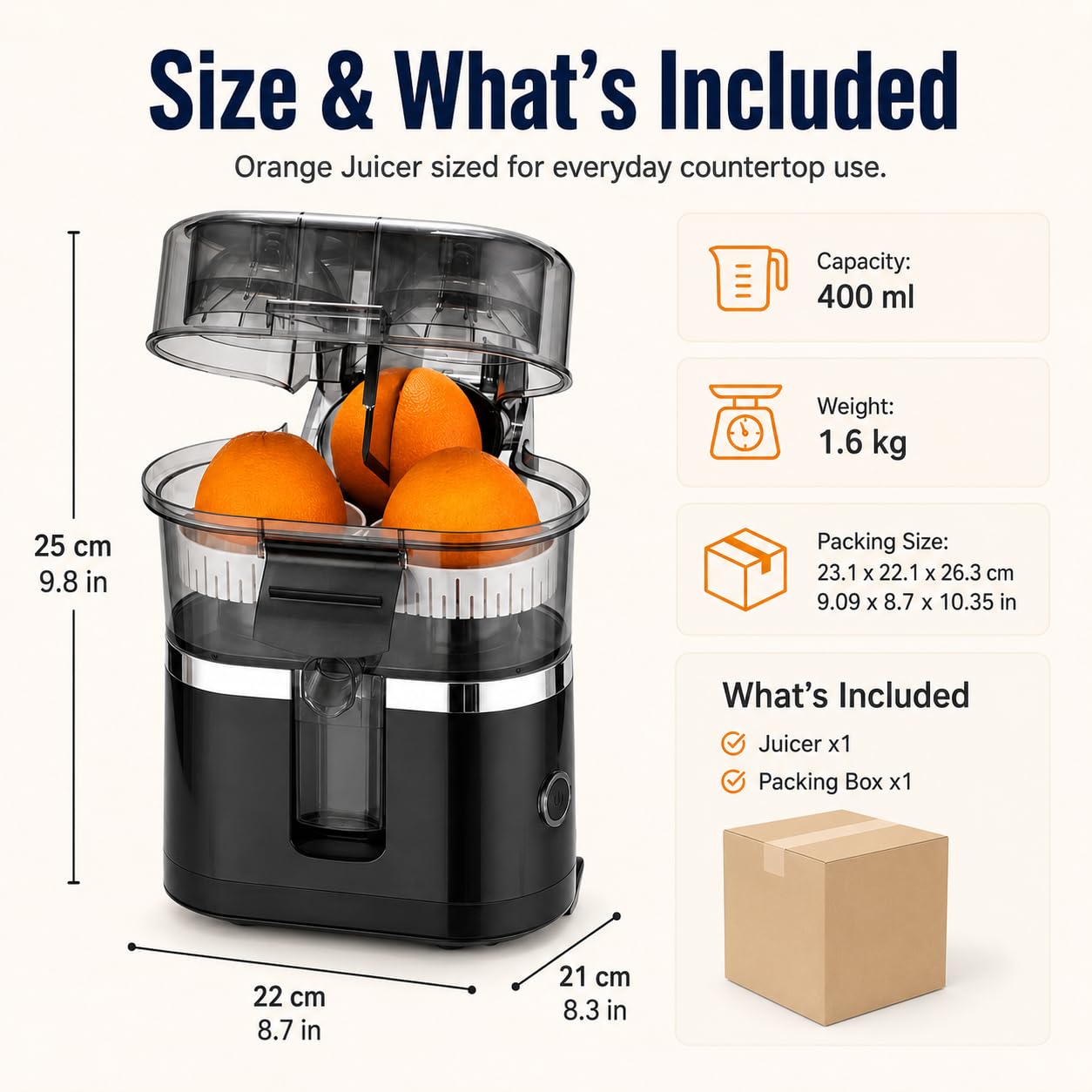 Exprimidor eléctrico de naranja y cítricos de doble cabezal, exprimidor automático de limón de 100w, motor de 18000 Rpm, fácil de limpiar, para naranja, limón y lima black