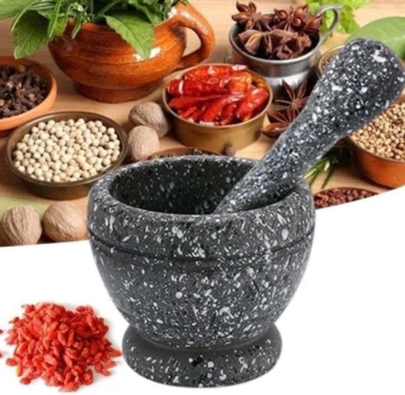 Pestle and Mortar Mortar Pestle Set Garlic Herb Spice Mixing Grinding Crusher Bowl Restaurant
