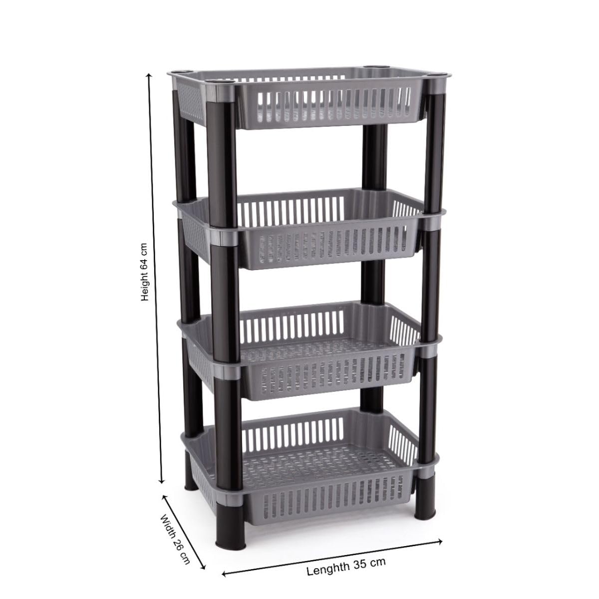 FRENYEAR Multipurpose Plastic Basket for Office Rack Use | Plastic Office Files Storge Letter,Document Desk Store File Basket for Office, Hospital, Library (Rectangle, Grey) (4- LAYER) 1
