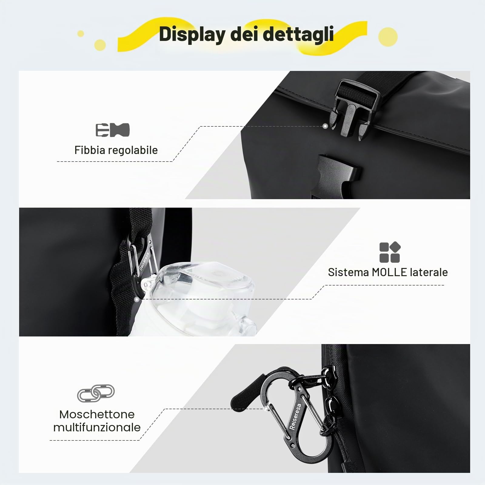 Zaino arrotolabile impermeabile per computer portatile per uomini e donne, zaino per laptop da 17 pollici con fibbia multifunzionale per arrampicata, per scuola, viaggi, lavoro e affari