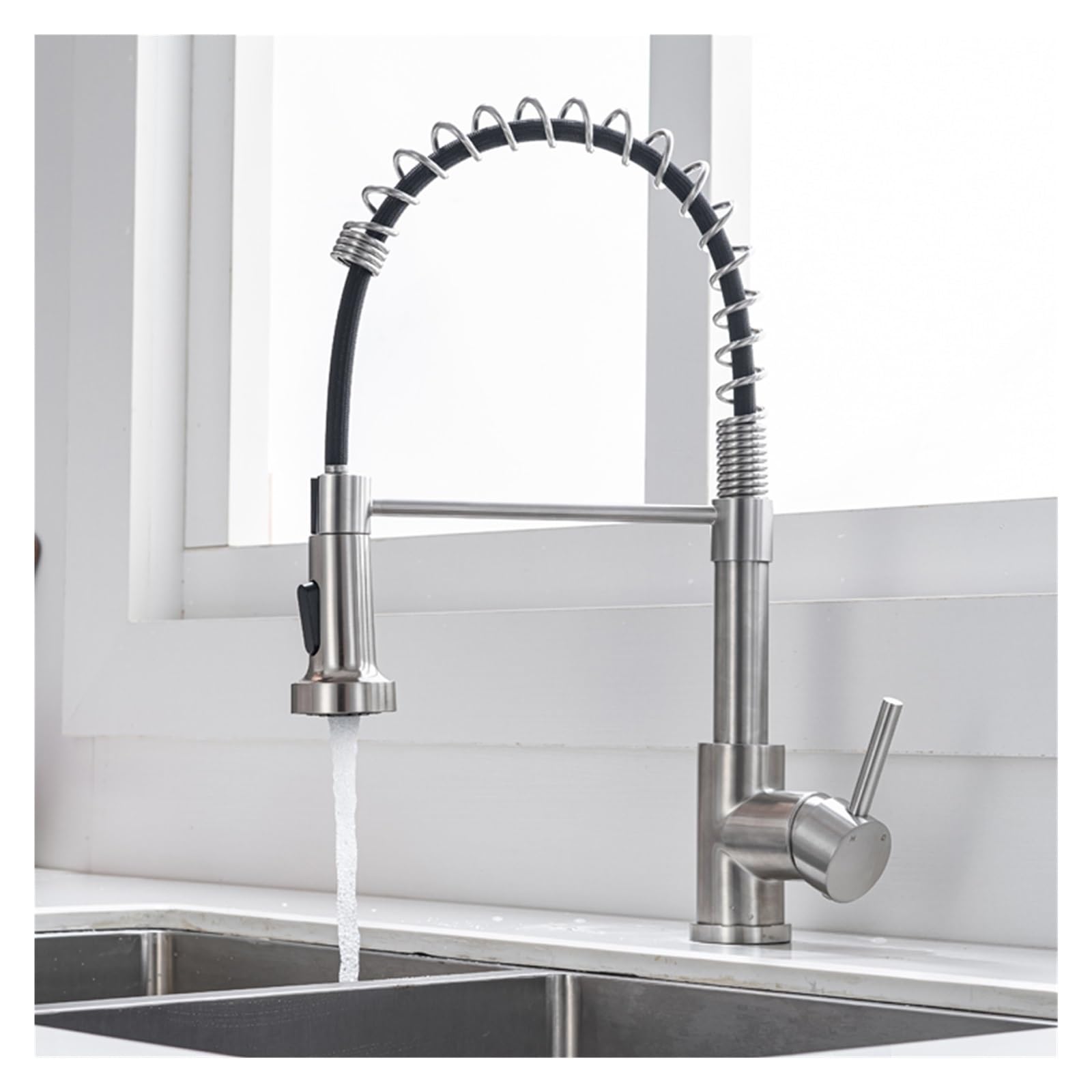 Robinet de cuisine anti-éclaboussures mitigeur pivotant 360° eau chaude froide robuste