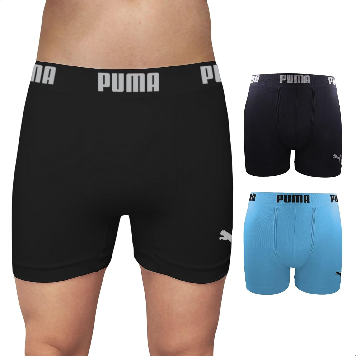 Kit 2 Cuecas Boxer Puma Sem Costura Poliamida Sport Dry Fit