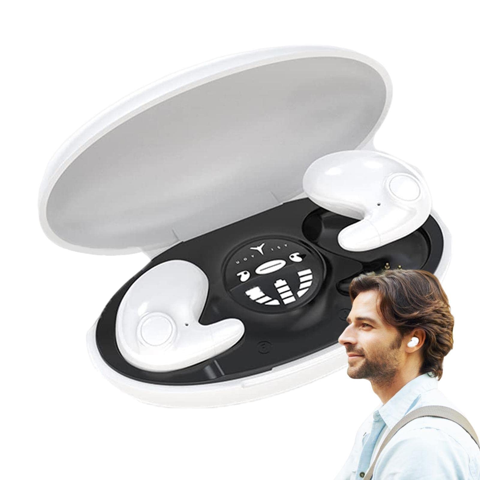 Auricolari Piatti Senza Fili, Bluetooth Cuffie per Dormire, Auricolari A Cancellazione di Rumore per Dormire, Auricolari per Sonno Impermeabili IPX5 per Chi Dorme di Lato con Microfono
