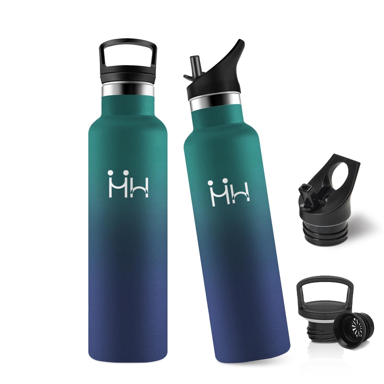 JAPORIA Insulated Flask, 750 ml, Leak-Proof Water Bottle, Drinking Bottle with Straw, One-Hand Opening, BPA-Free, Suitable for Carbonated Drinks, Thermos Flask for Camping, Offices, Sports
