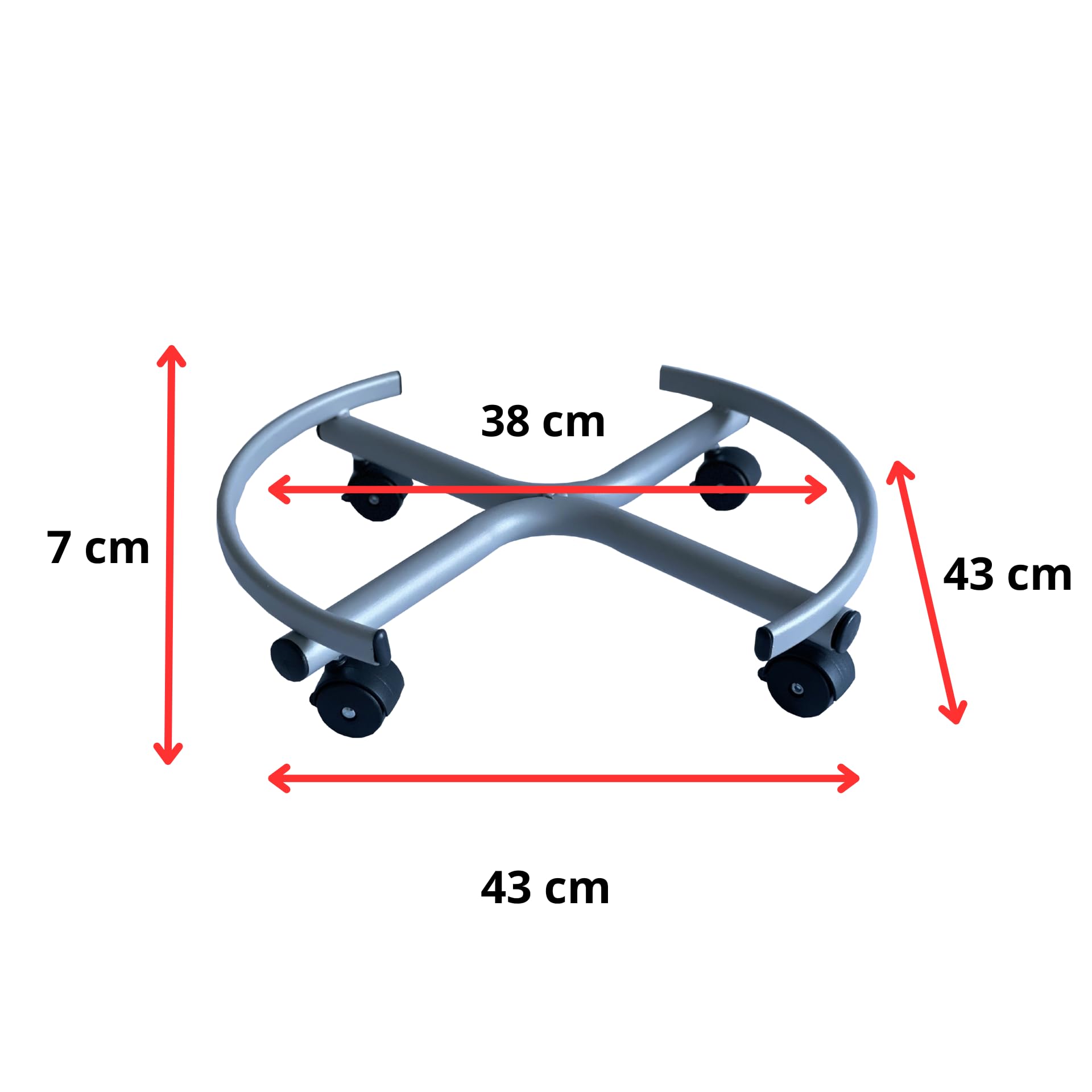 Tecnokit trépied piédestal support tige d'huile avec roues, structure en acier, couleur aluminium, pour fûts d'huile 50 litres (50 l BASS AVEC ROUES)