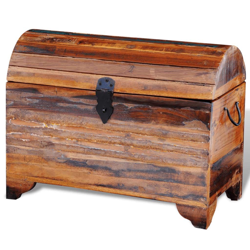 VidaXL - Baúl de Madera Maciza para Almacenamiento Hecho a Mano, Estilo Vintage, Estilo Antiguo