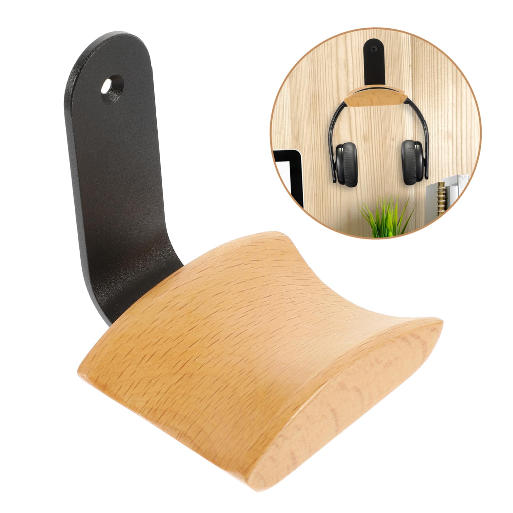 Soporte de Madera Gancho en Forma de U para Auriculares para Colgar Cables y Organizar Auriculares Diseño Único y Elegante en Paredes y Oficina