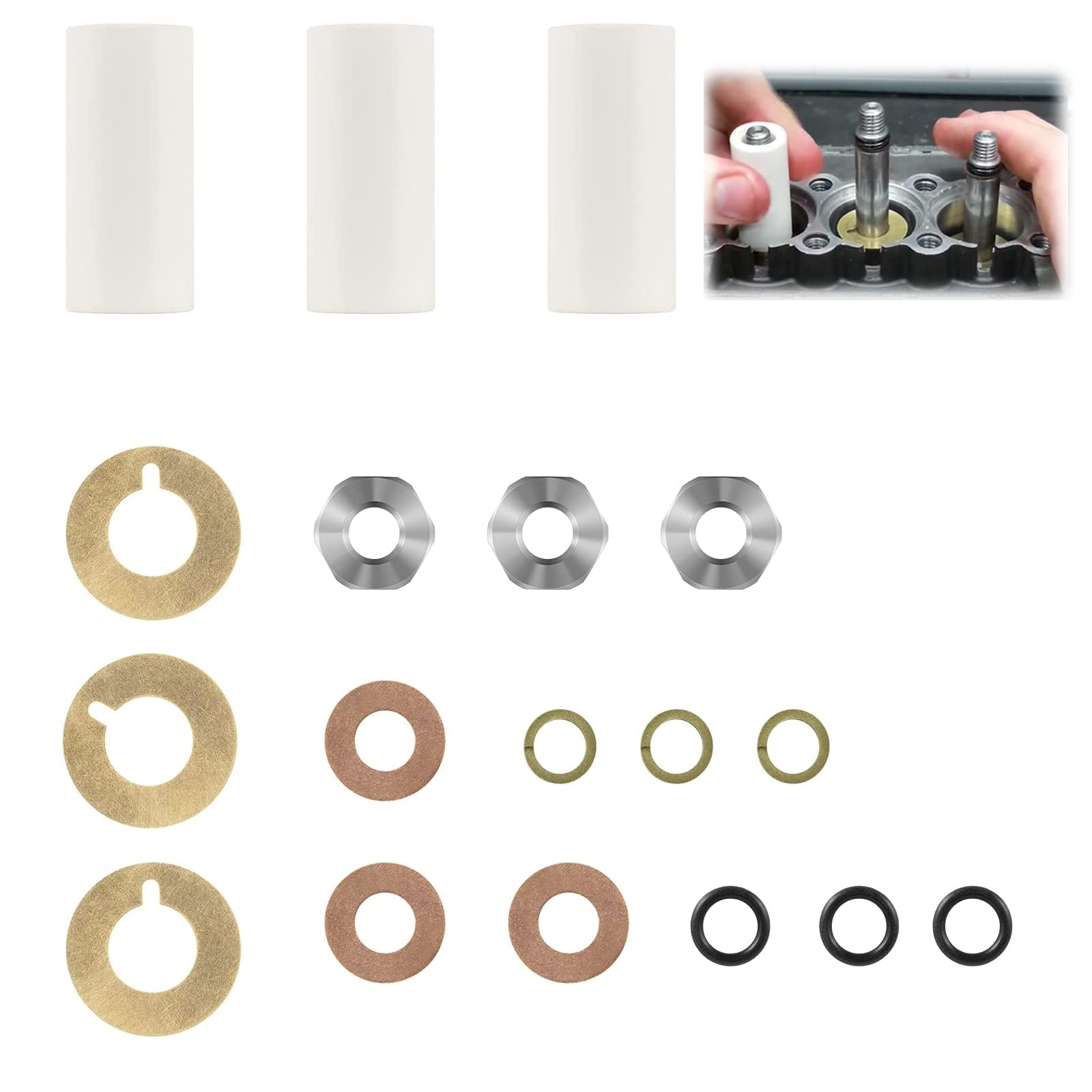 Para Annovi Reverberi AR2546 Bomba 18mm Kit de pistón Kit de reparación de émbolo de cerámica para bombas RK RKA RKV XRCA XRCV GRKV-D