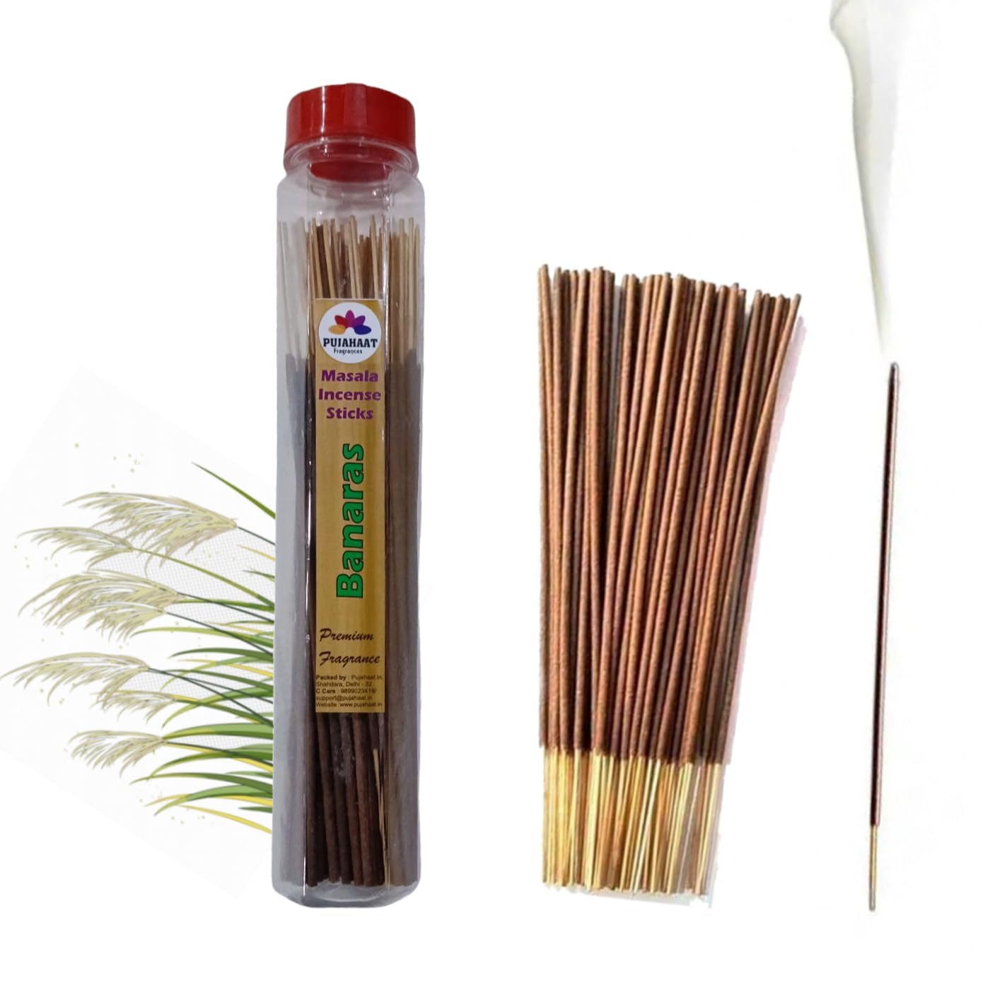 Pujahaat Premium Scented Incense Stick Masala Agarbatti | No Charcoal Incense Sticks, 100% Herbal Fragrance Agarbatti, 0% Sulphates Banaras Fragrance (1)-image-47