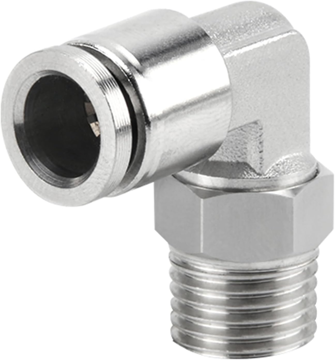 PL304 Stainless Steel Pneumatic Quick Connector for 1/4 5/16 3/8 1/2 Inch Tube Hose Fitting NPT1/8 Male Compressor Fitting(PL1-4-NPT1-8)