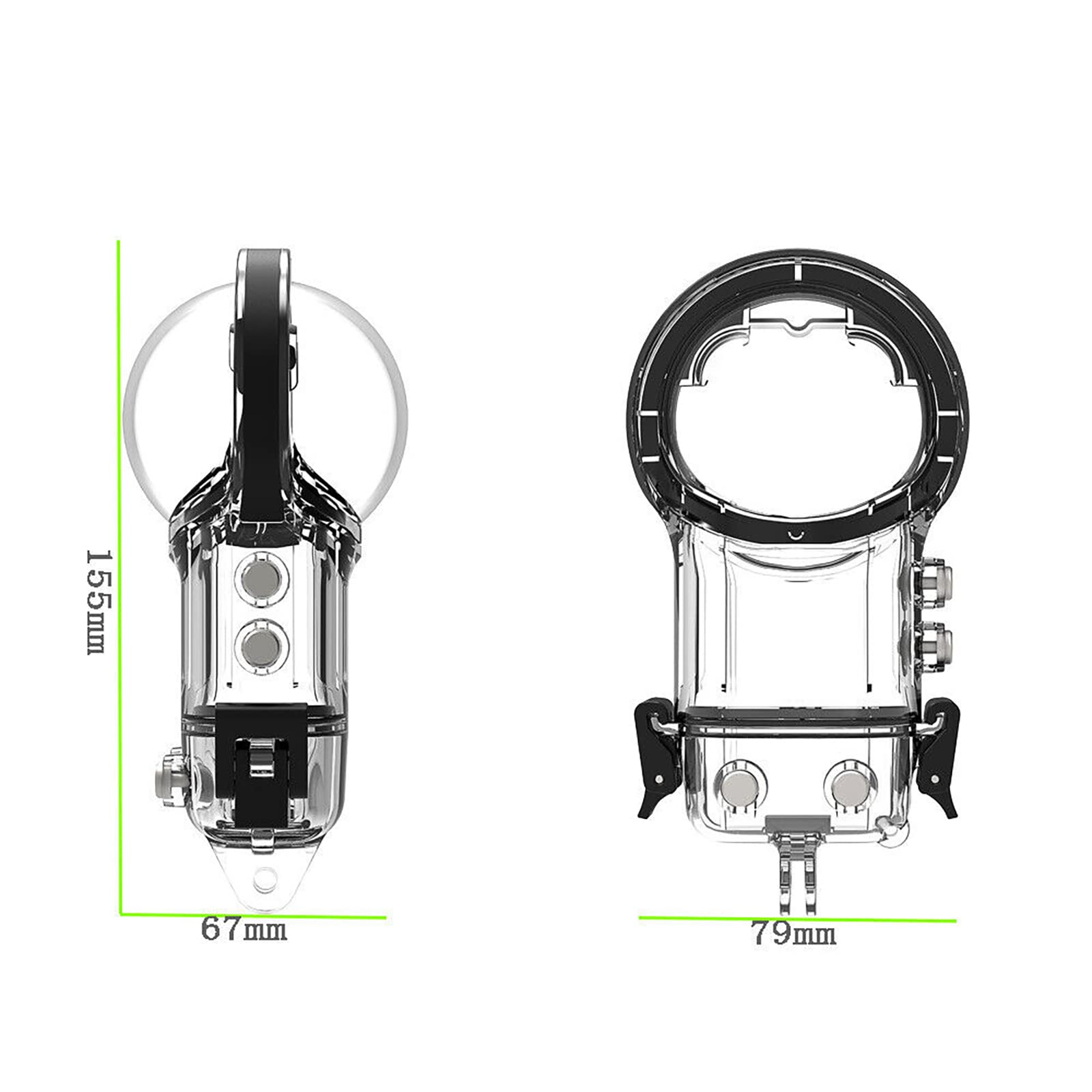 Custodia Impermeabile per Insta360 X3, Materiale Policarbonato, Custodia Protettiva per Fotocamera Panoramica, Resistente all'Acqua, con Staffa di Montaggio