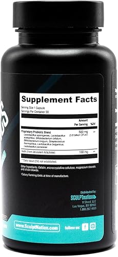 Miniatura 6 de Sculpt Nation by V Shred Premium Probiotics - Apoyo a la salud digestiva e intestinal - Ayuda con estreñimiento ocasional, gases e hinchazón -