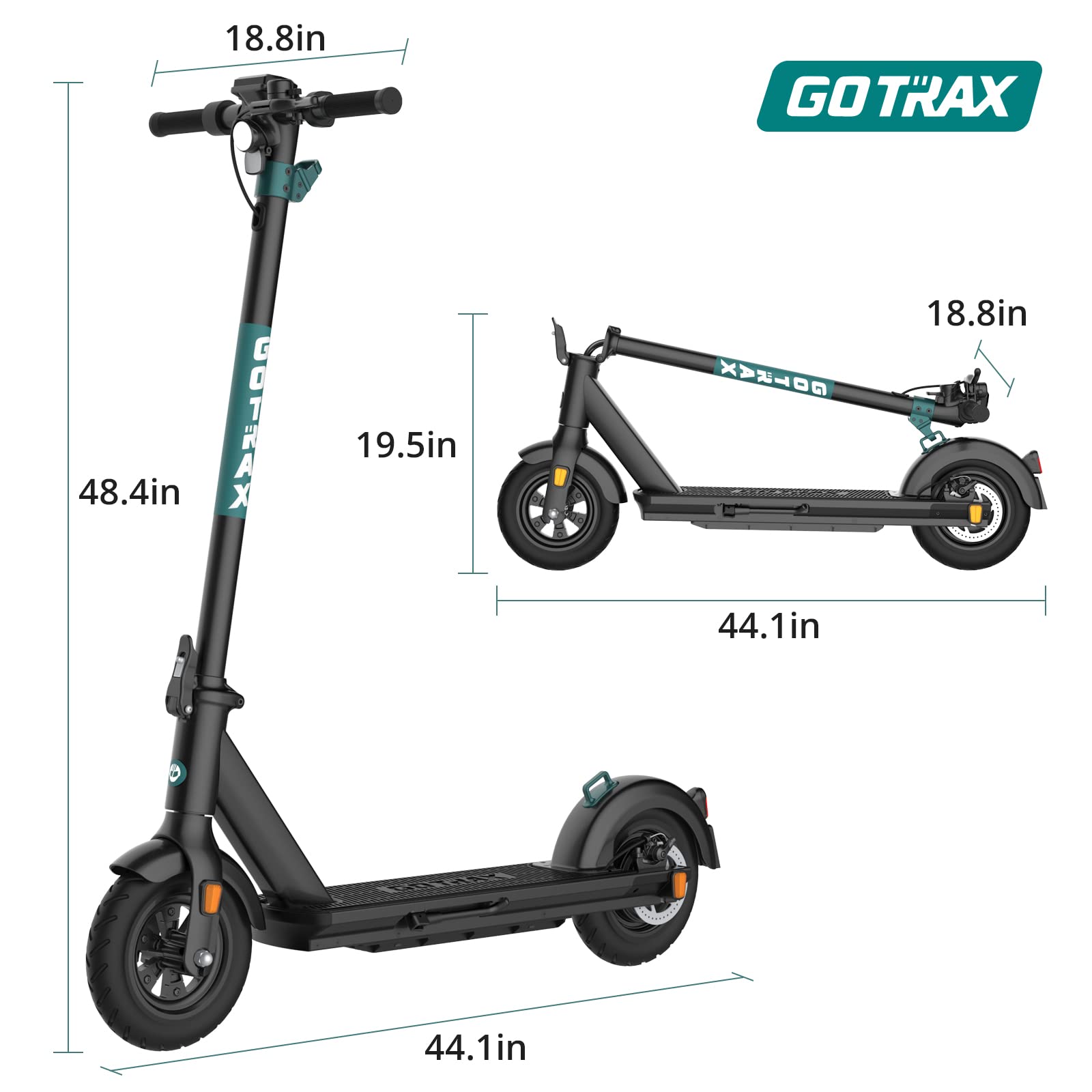 Buy Gotrax GMAX Electric Scooter, 10" Pneumatic Tire, Max 42 Mile & 20Mph by 350W Motor, Double