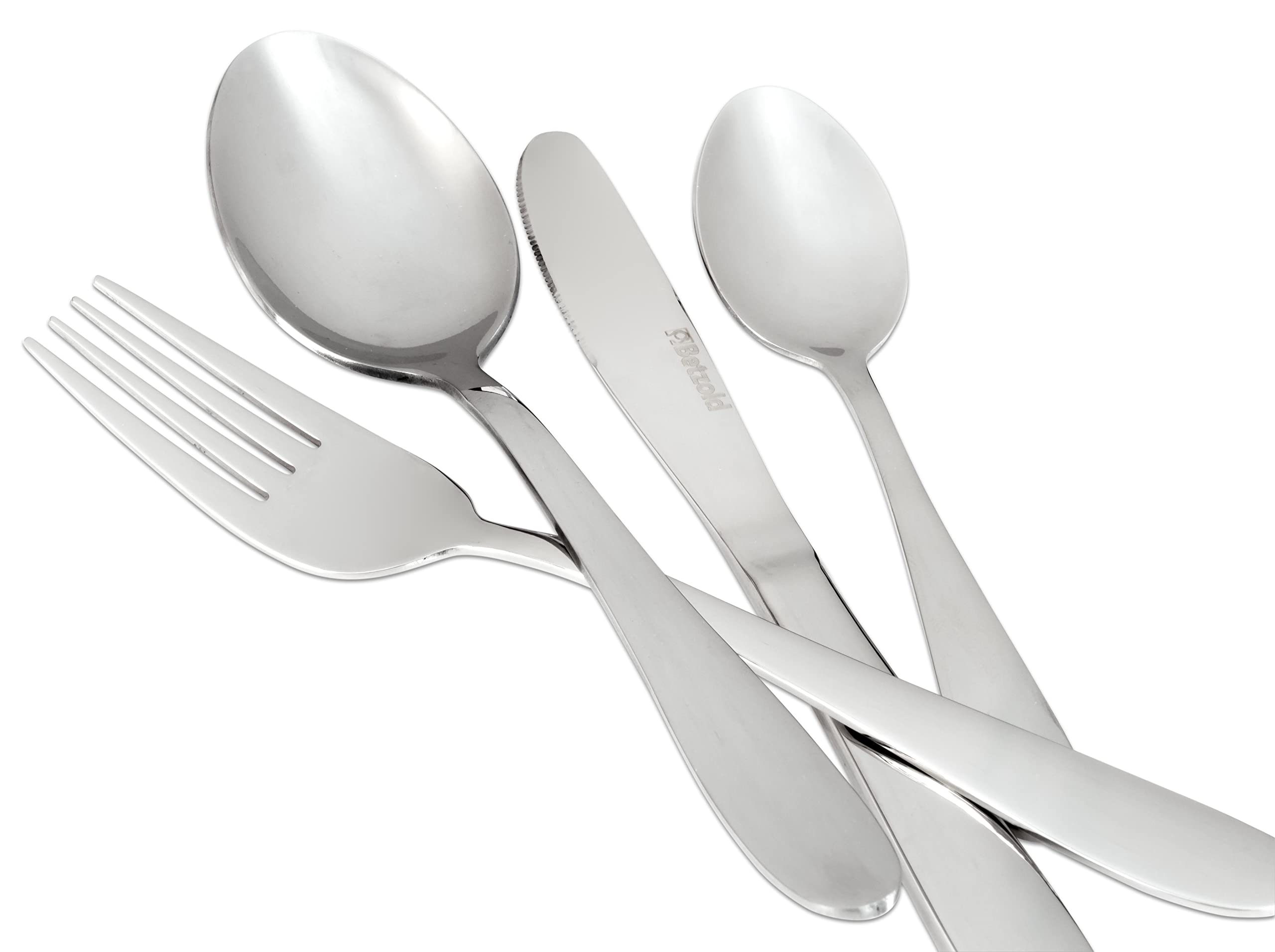 Betzold Besteck-Set, 144-teilig Besteck für Gruppen, spülmaschinengeeignet rostfrei