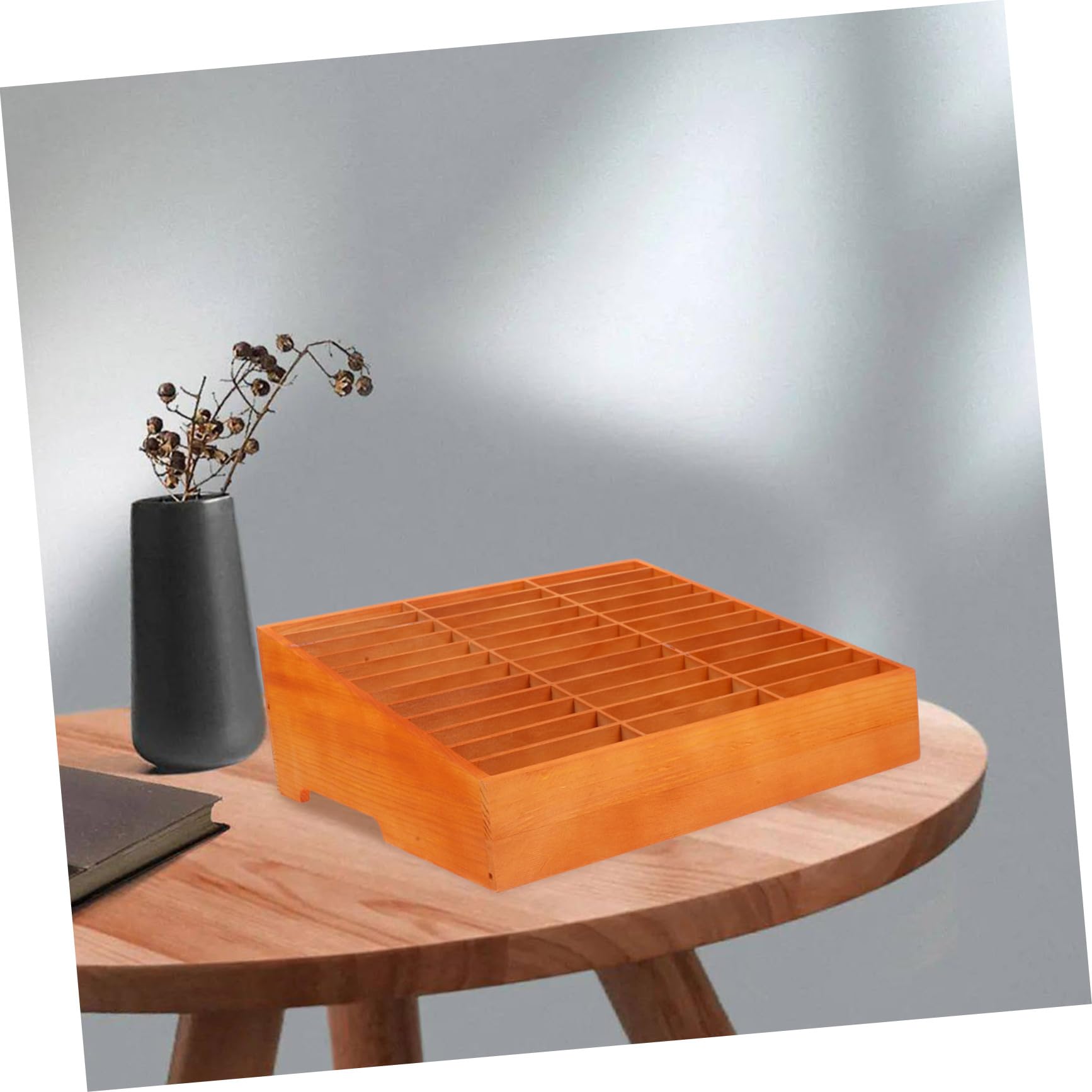 Scatola Porta Cellulari in Legno Scomparti Multipli da Scrivania | Organizer Desktop Multiuso per Ufficio, Struttura Robusta, Spazio per Cartelle e Forniture D’ufficio