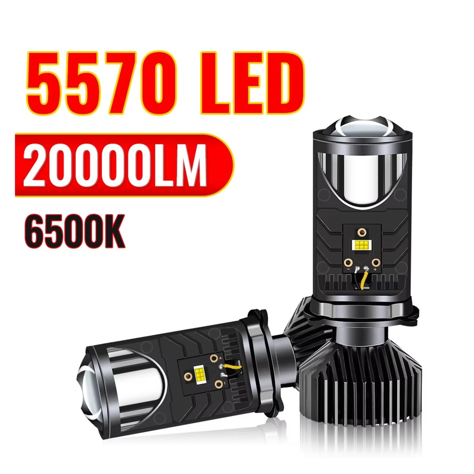 Faros Delanteros Y6 H4 Para Mini Lente De Proyector Faros LED Ventilador Turbo Coche Super Brillante Hi Lo Beam Lámpara Luz Bombillas FARO PRINCIPAL