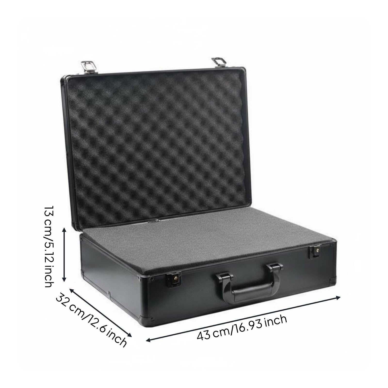 Cassetta Degli Attrezzi in Alluminio Valigetta Porta Attrezzi Custodia Portatile di Blocco Angoli Rinforzati Insonorizzazione Schiuma Adatta per, 43x32x13cm