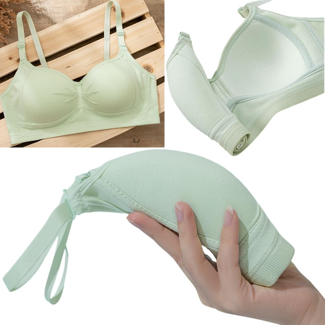 Teen Girls Training Bra Cotton Wire Free Adjustable Straps Breathable Bras 6 Pack - Image 8