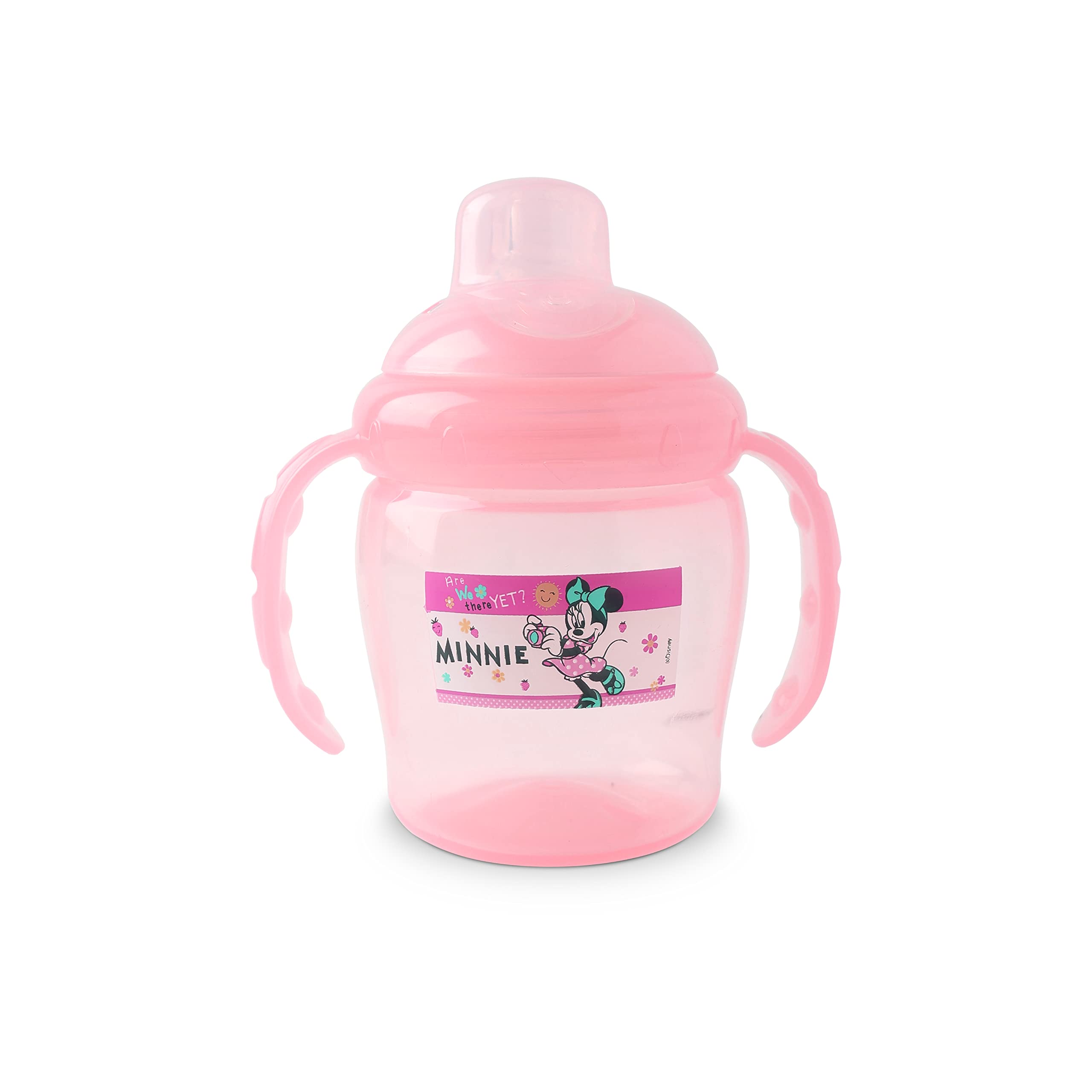 Disney Minnie Mouse Double Handle Sippers For Babies With Spill Proof Sippy Nipples And Removable Handle, Transition Trainer Cup For Babies, 6+ Months, 8 Oz/225ml (Official Disney Product)