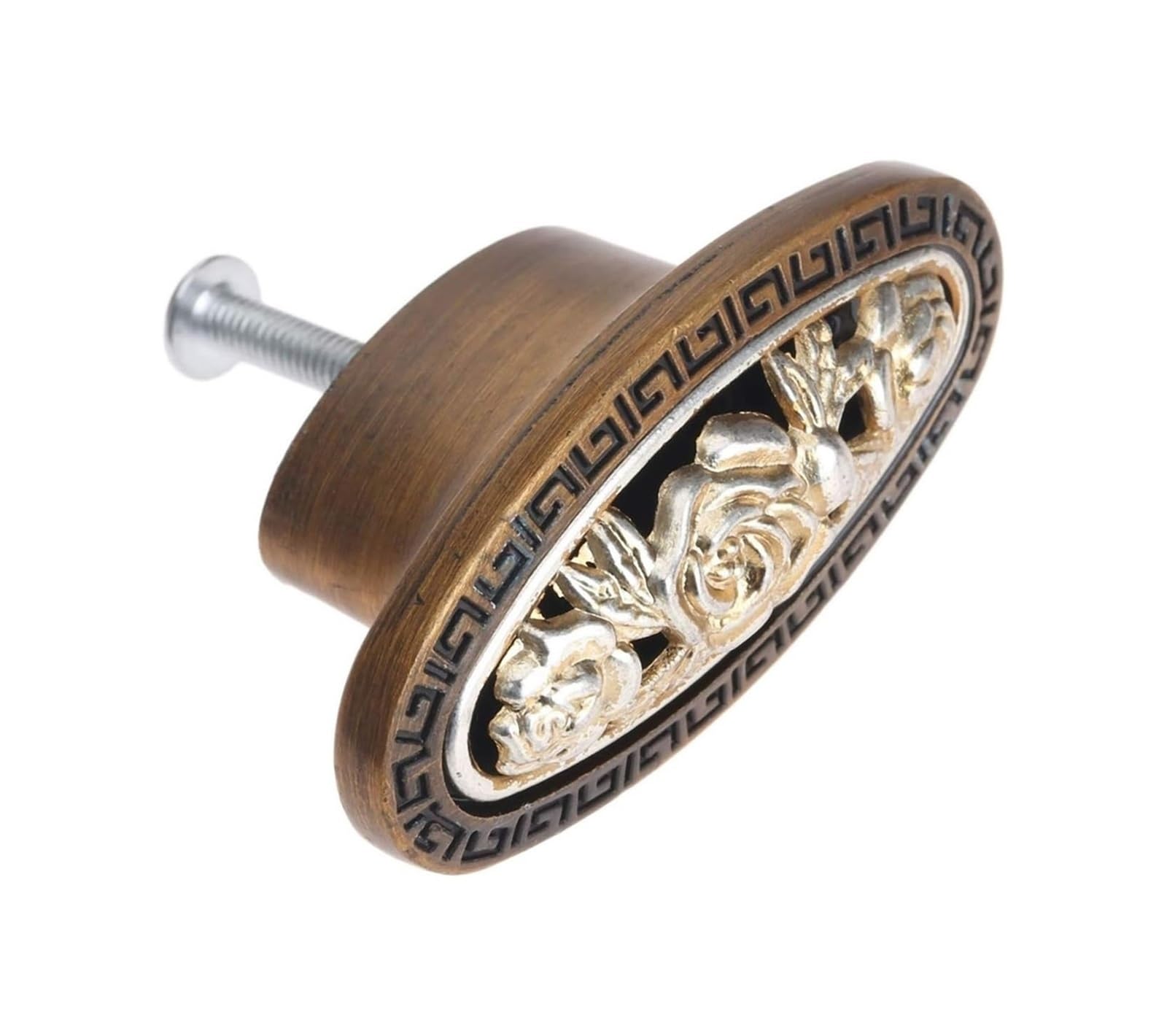 Opeximatun Kitchen Cupboard Handles, Bronze Zinc Alloy Cupboard Drawer Handles, Single/Double Hole(Single Hole)