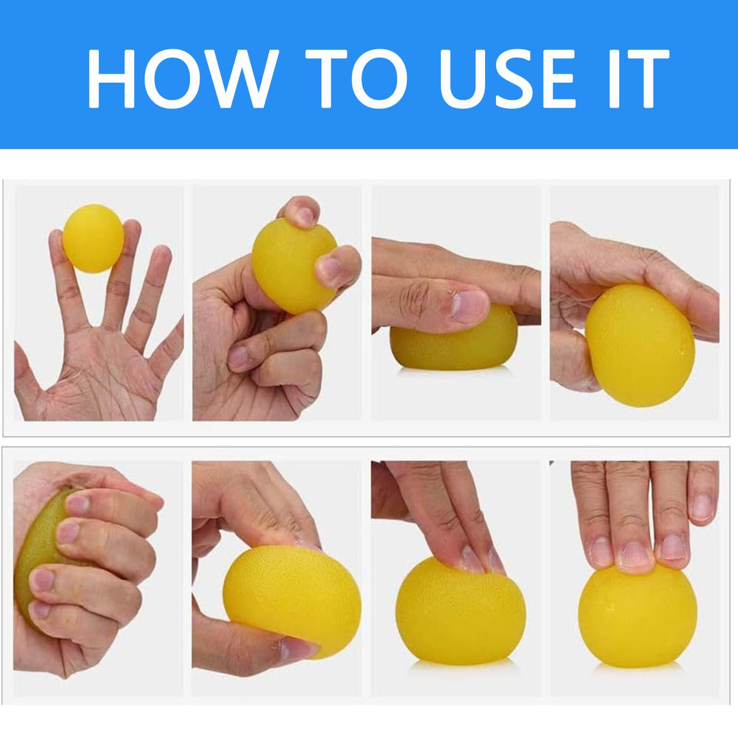 Voarge Lot De 3 Balles De Thérapie Pour Les Mains, Doigts, Poignets, Entraînement De L'arthrose, Balles D'exercice Pour La Thérapie Des Mains, En Silicone, Pour Soulager Le Stress, Multicolore