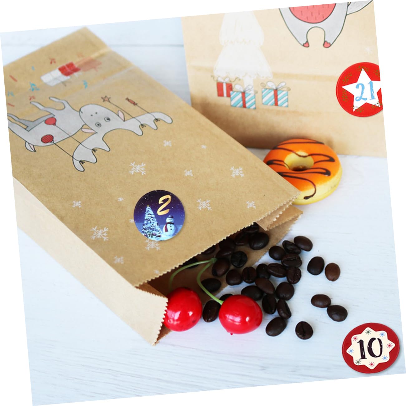 VILLCASE 36 Fogli Adesivi natalizi adesivo numero di natale adesivi decorativi cartellino stickers scrapbooking regalini natale adesivo sigillante etichetta adesiva natalizia Carta