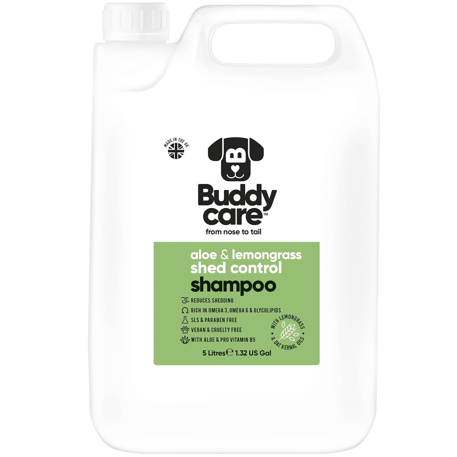 Buddycare Shed Control Dog Shampoo Aloe & Lemongrass Scented | with Aloe Vera and Pro Vitamin B5 (169.07oz)