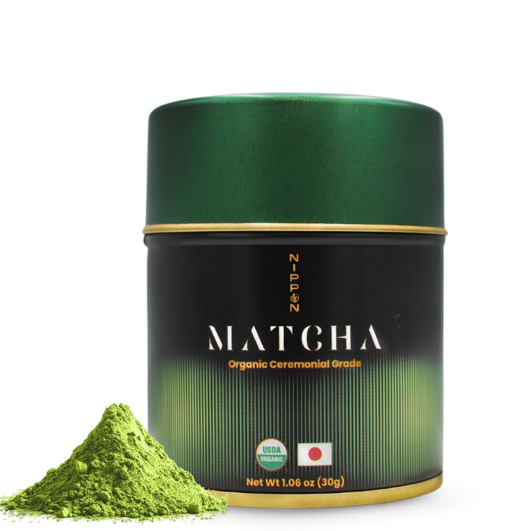 Nippon Matcha Organic Premium Ceremonial Grade Japanese Matcha Green Tea Powder First Harvest from Uji Kyoto USDA Certified