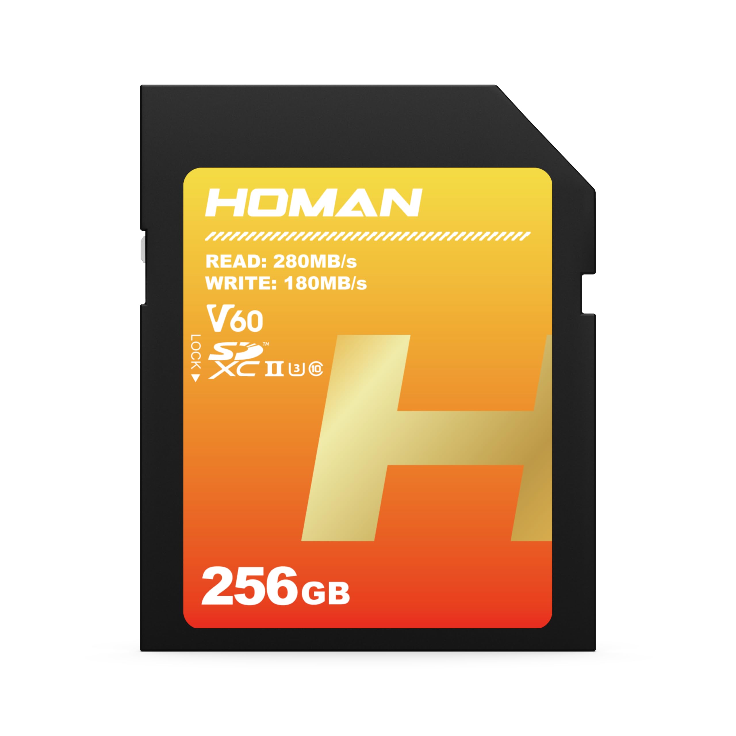 Homan UHS-II SD Card (V60) 256GB fit for Any Environmental
