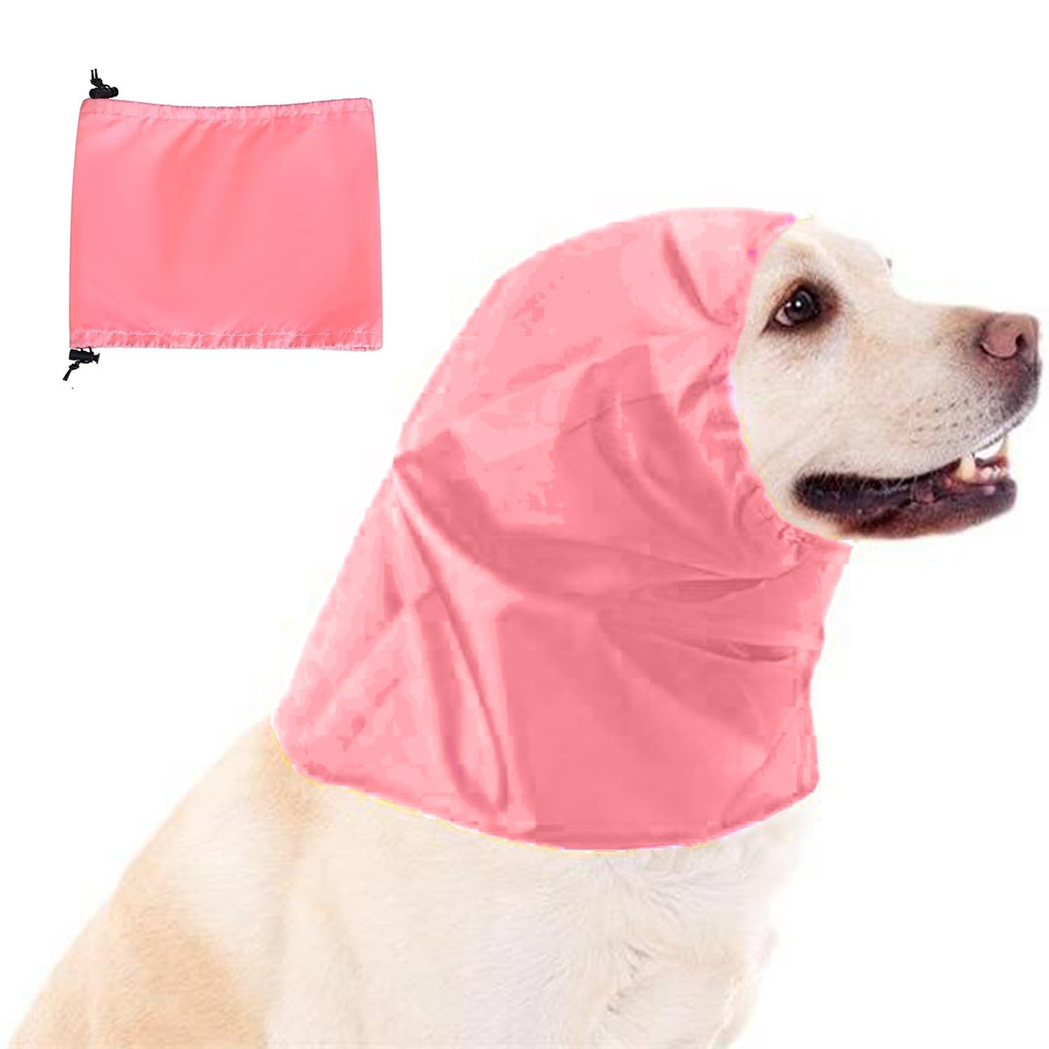Blue Dream Island Adjustable Large Dog Shower Cap,Dog Ear Cover Waterproof Hat,Pet Ear Protection Bathing Cap for Grooming Bathing Swimming_Pink