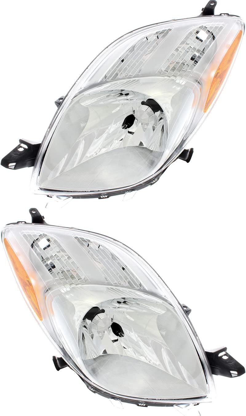 For 2007 2008 Toyota Yaris Hatchback Headlights Headlamps Pair Set ...