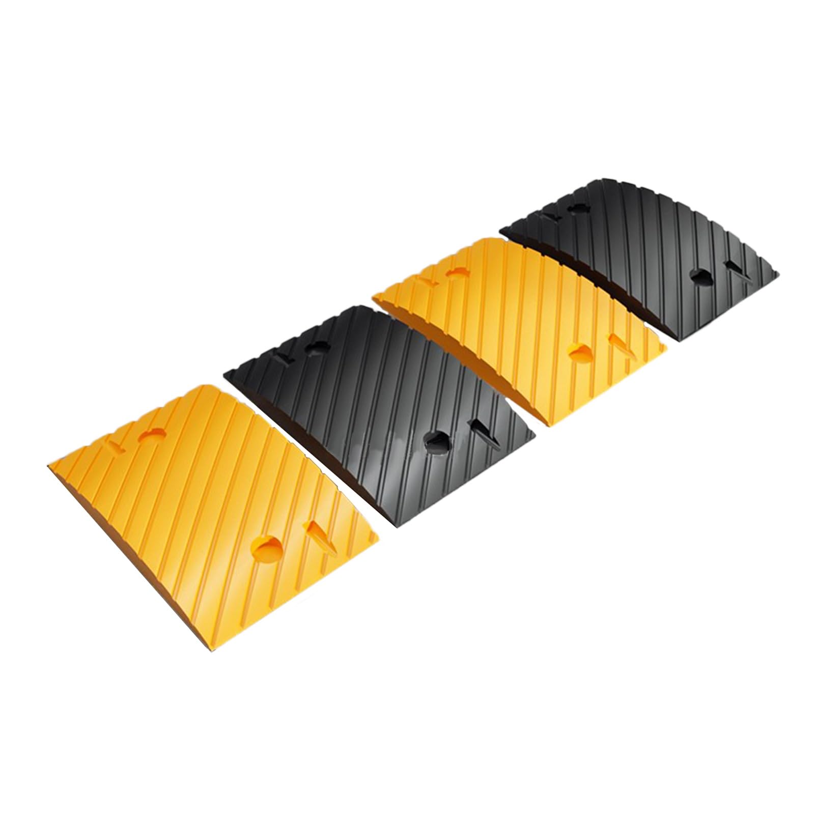 HTTGDGDH 4Pcs Speed Bumps, Speed Bumps, Rubber Road Bumps, Vehicle Ramps, Garage Car Uphill Pads, School Speed Bumps,