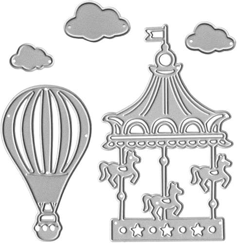 Vista 6 de Troqueles de corte de metal para fiesta de pastel de cumpleaños, globo de aire de vidrio de champán, plantillas en relieve, molde de plantilla