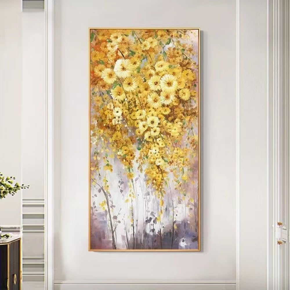 Peinture à l'huile sur toile texturée de luxe pour salon moderne