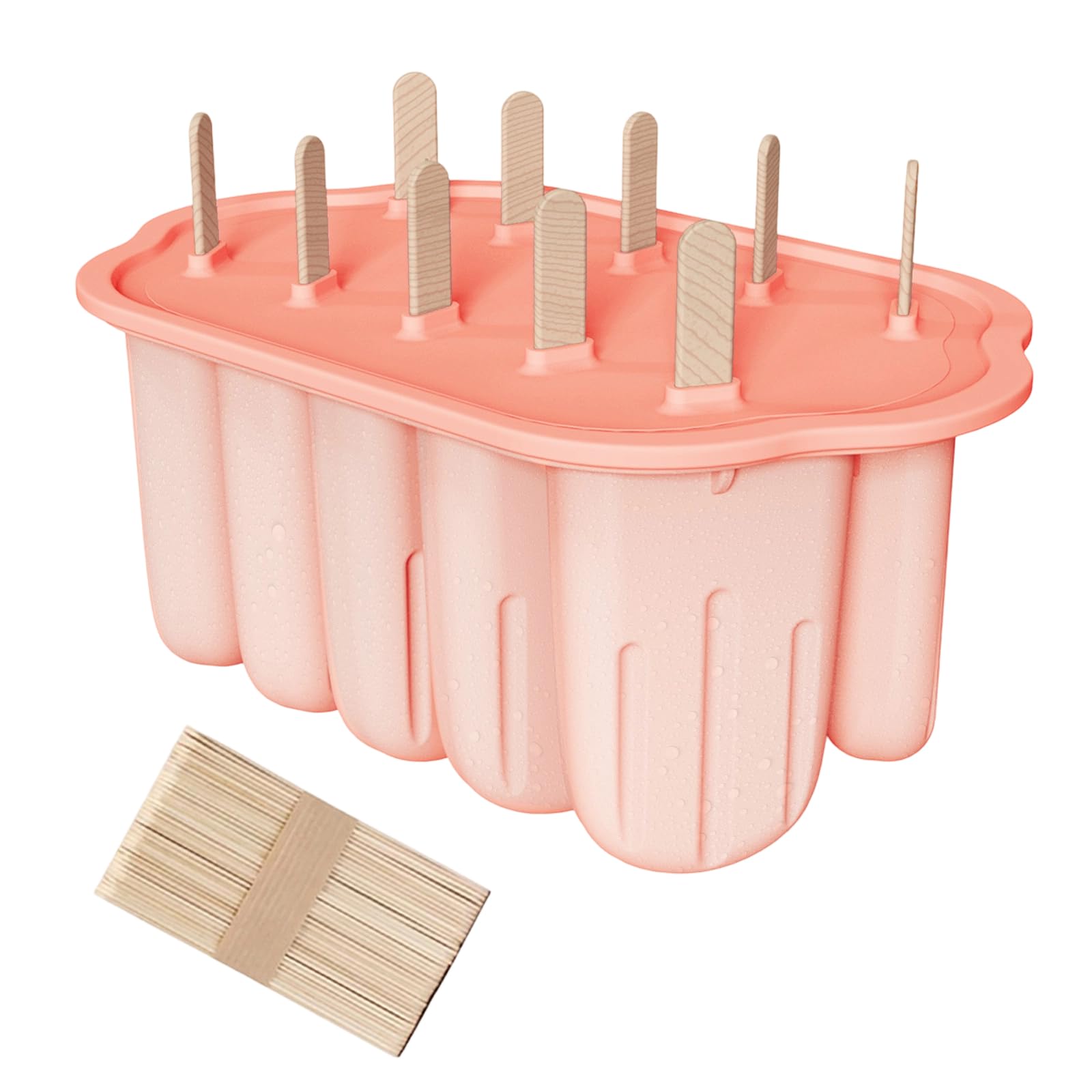FGDTREE Cream Maker with Detachable Lid and Handle Flexible Silicone Molds Dishwasher Safe for Kids and Parties Elastomer Popsicles Molds