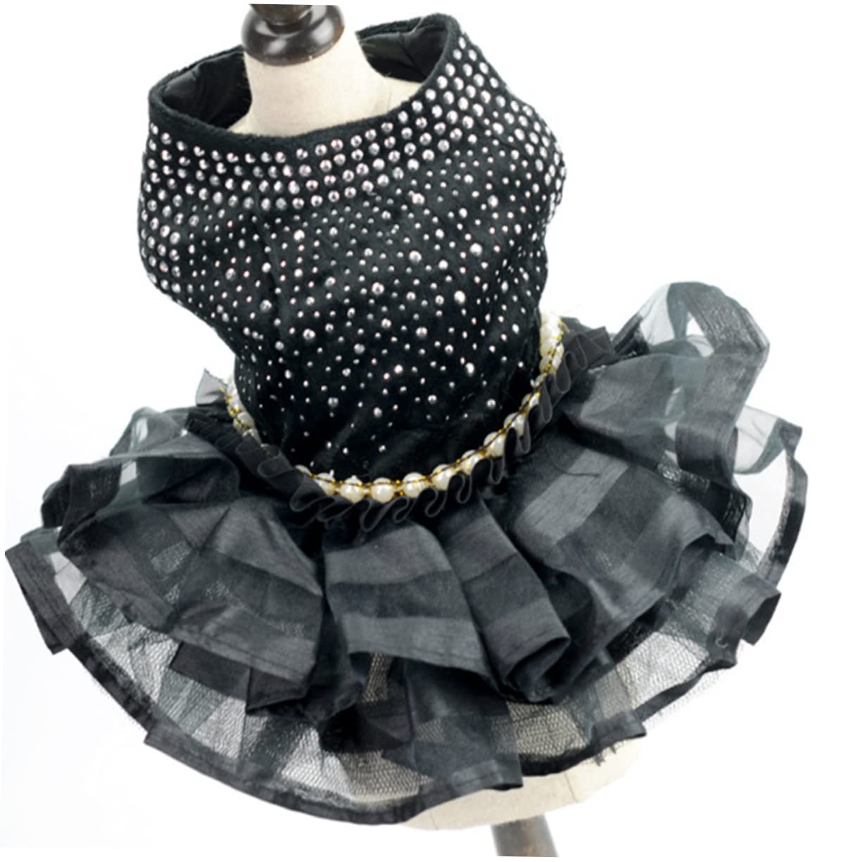 balacoo Stylish Lace Dog Tutu Dress Comfortable Pet Skirt for Summer Parties Breathable Fabric for Festivals and Outdoor Activities Black