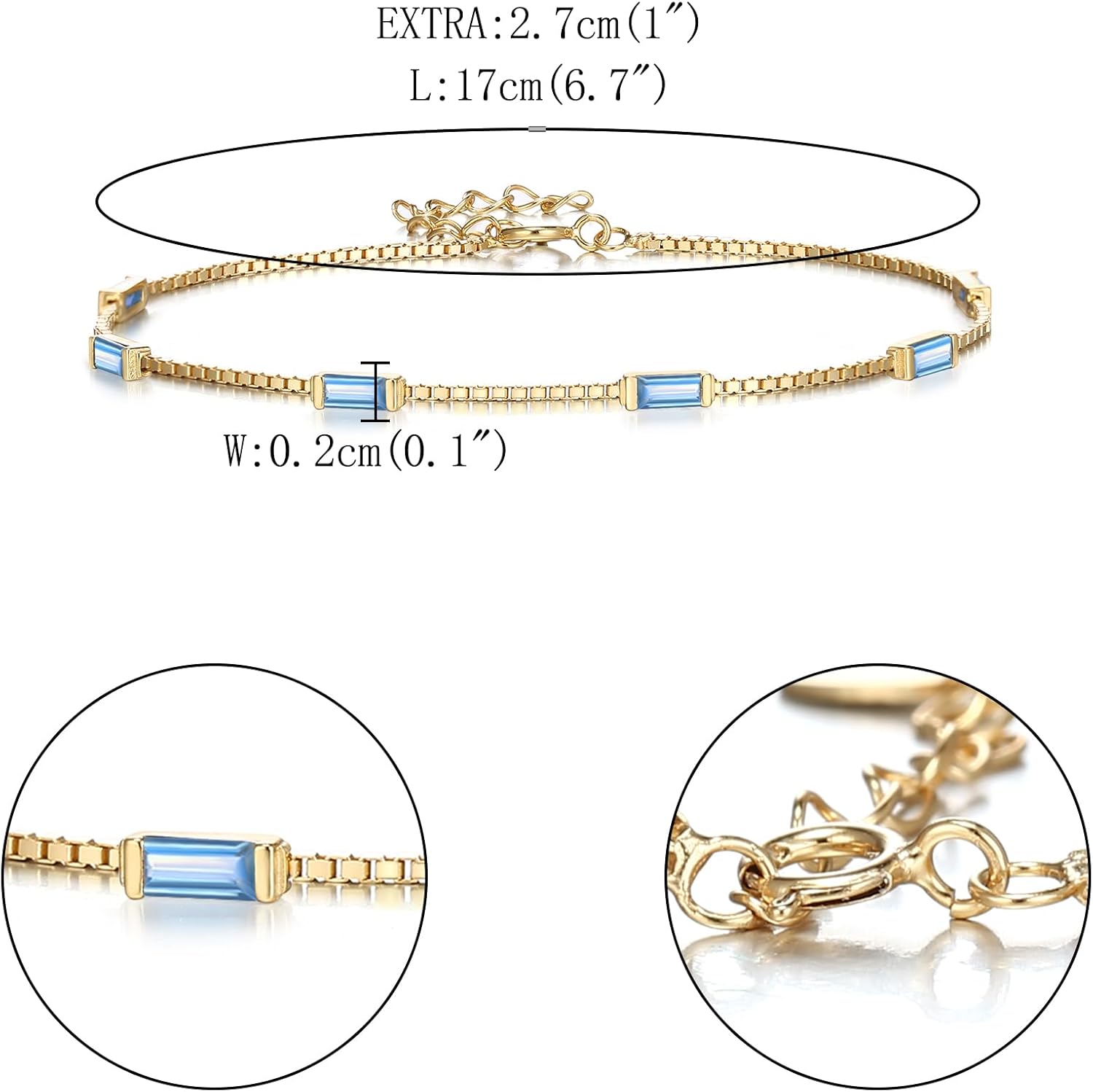 FANZE 925 Sterling Silver Birthstone Bracelets for Women, Bracelets for Women Trendy, Opal Bracelets Cubic Zirconia Bracelets, Birthday Christmas Anniversary Graduation Gifts - Image 5