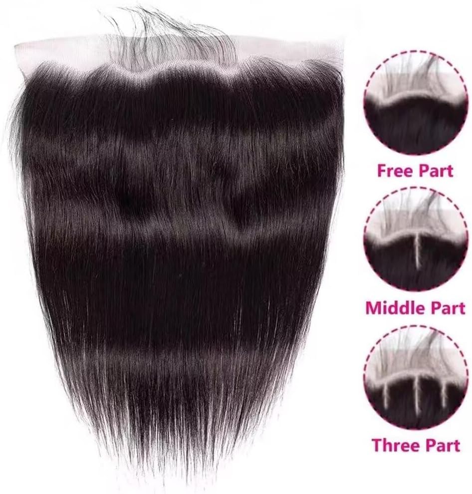 MYouan 13x6 Ear to Ear Lace Frontal Human Hair Straight Wave 150% Density 18inch HD Transparent Lace Frontal Closure Pre Plucked With Baby Hair 12A Frontals Human Hair for Women - Image 2