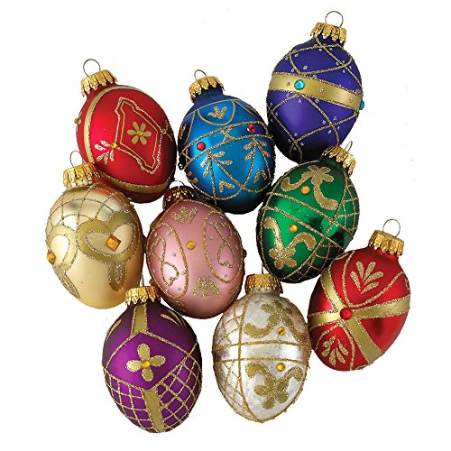 Kurt S. Adler Glass Decorative Egg Ornament, 45mm...