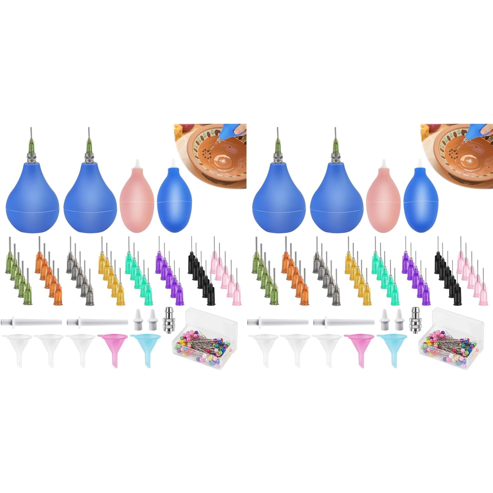 Kueohse 300 Pcs Pottery Tools Supplies Ceramic Applicator, Ceramic Tools Clay Tools Set,For Pottery Decorating,Ceramic
