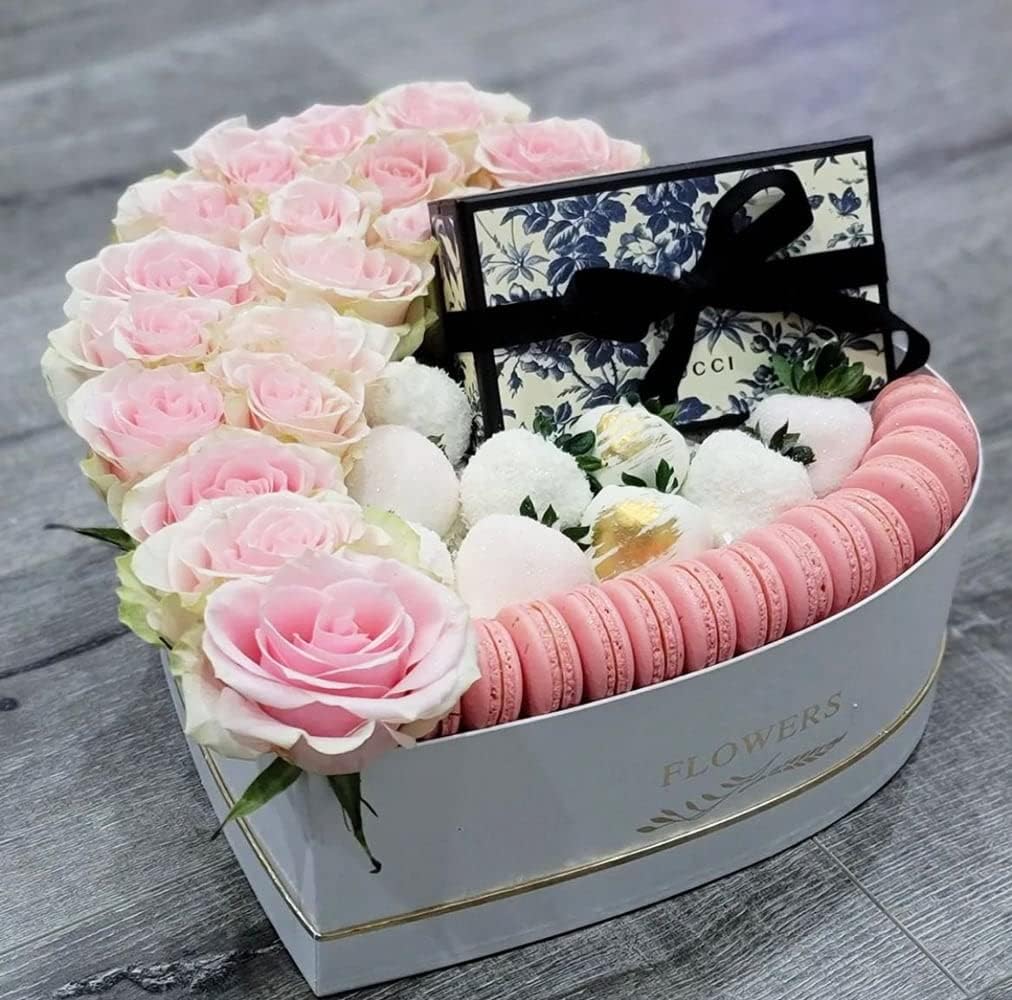 UNIKPACKAGING Set of 3, Heart Shaped Flower/Gift Boxes (White) - Image 5