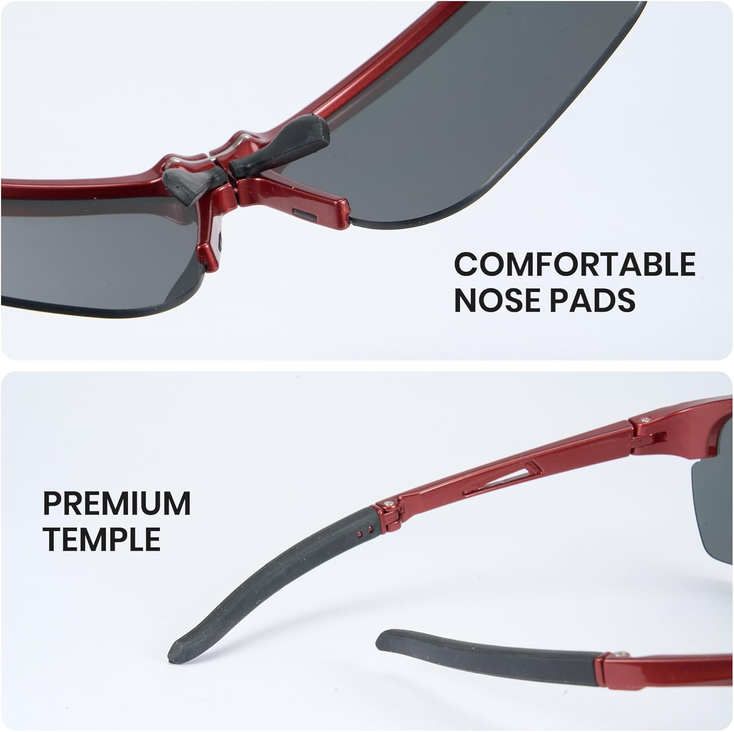 Cyxus Folding Cycling Running Sunglasses Men Rectangle TR90 Frame Lightweight Sport UV400 Protection 1242