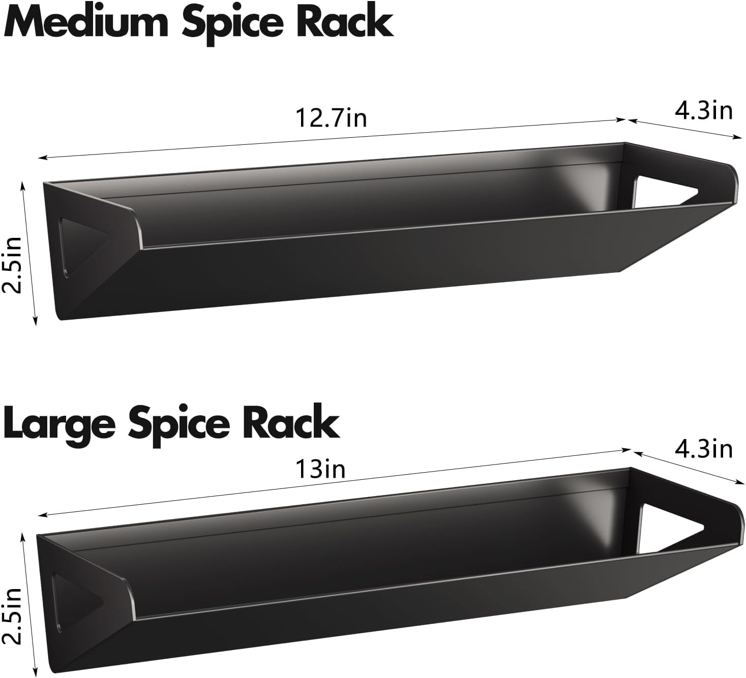 2 Pack Magnetic Spice Rack for Refrigerator,Black Fridge Kitchen Organizer and Storage Shelf,Tilted Magnetic Shelf Fridge Organizer for Easy to access - Image 2