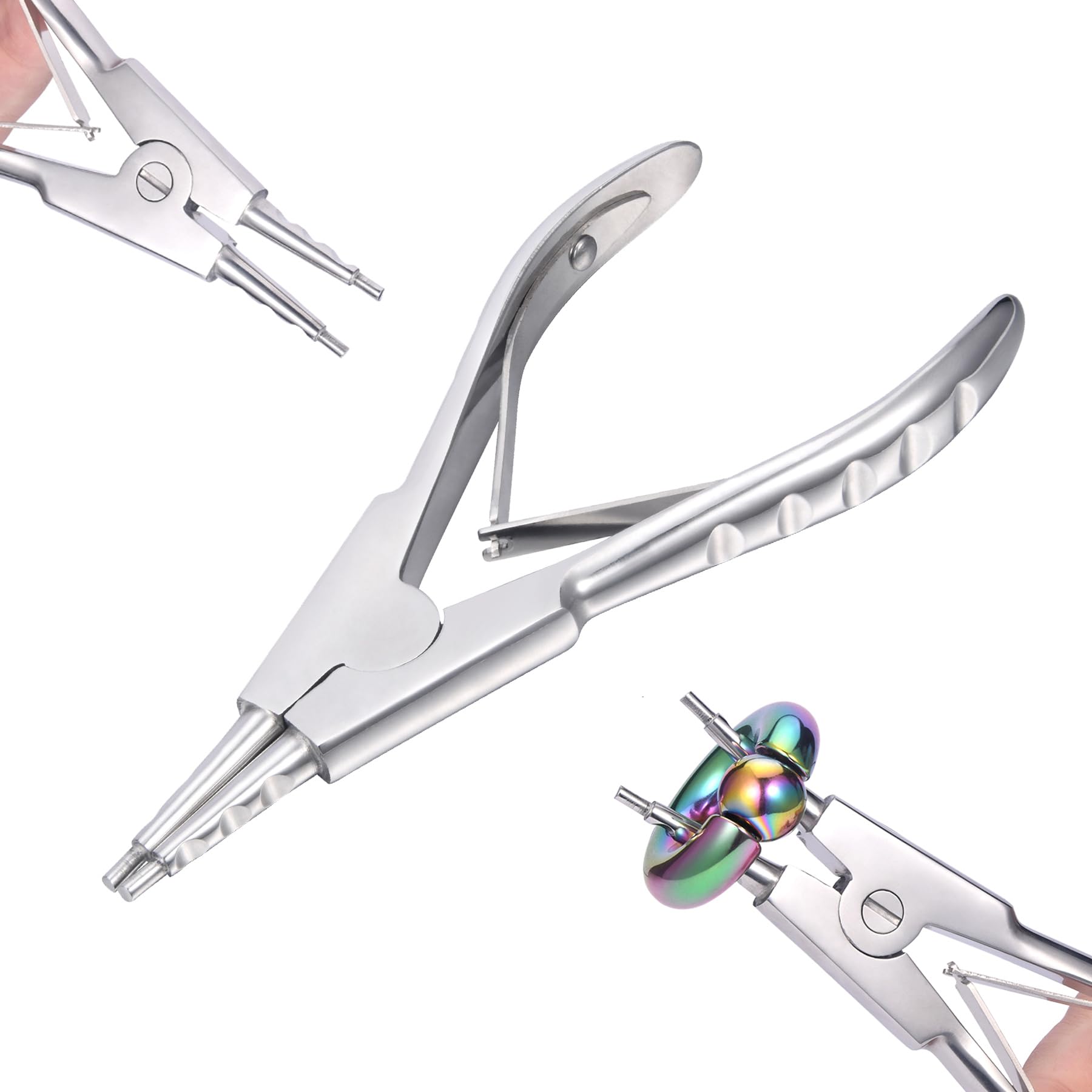 LAURITAMI 3mm 4mm 5mm Pince piercing, Pince à piercing pour boules, Pinces piercings pour modifier les piercings l'oreille de la lèvre du nombril de la langue du nez des sourcils