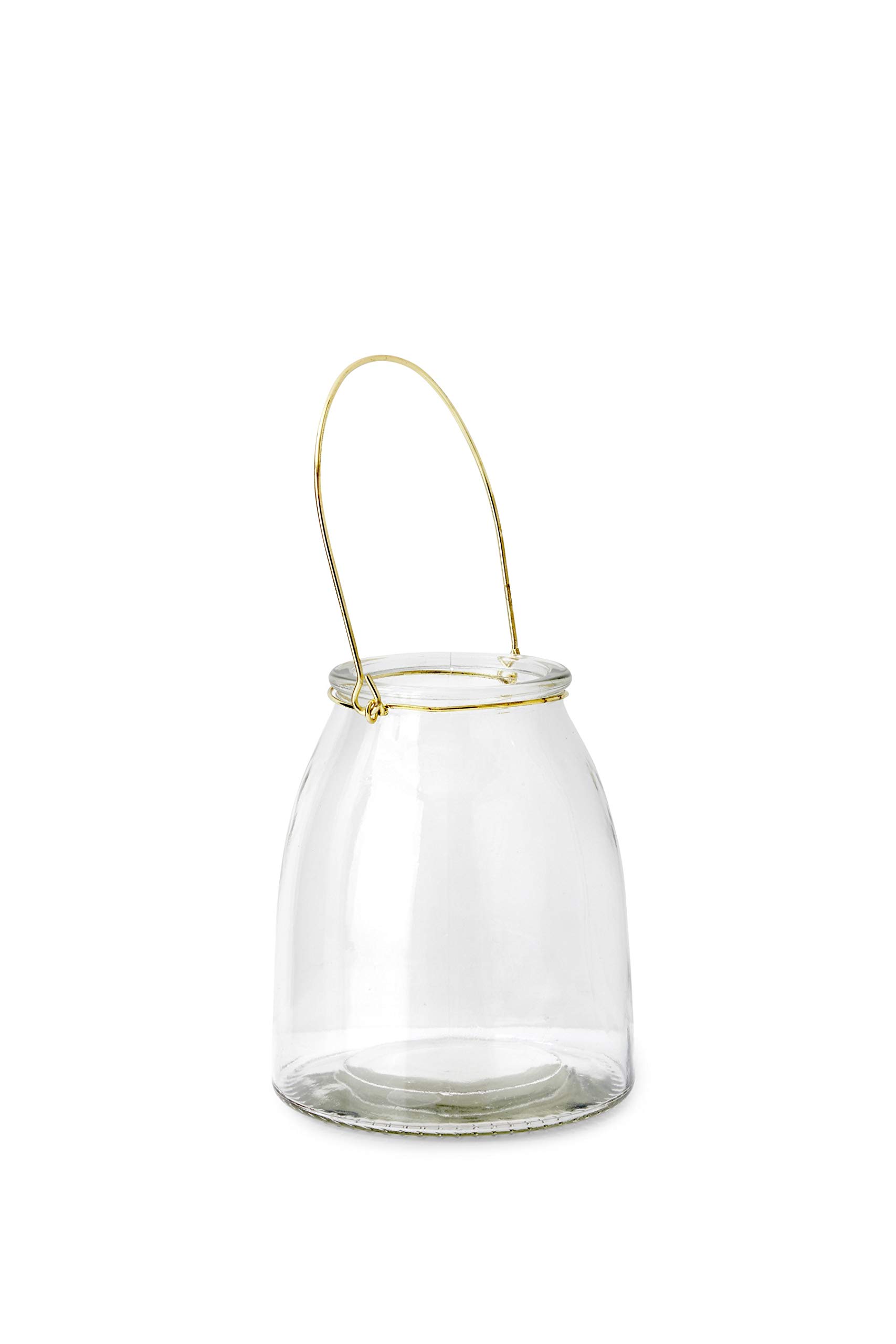 Serene Spaces Living Hanging Glass Jar, Parties, Events, Patio, Use as Hanging Glass Lamp or for Flowers, Measures 6" Tall and 5" Diameter, Sold Individually
