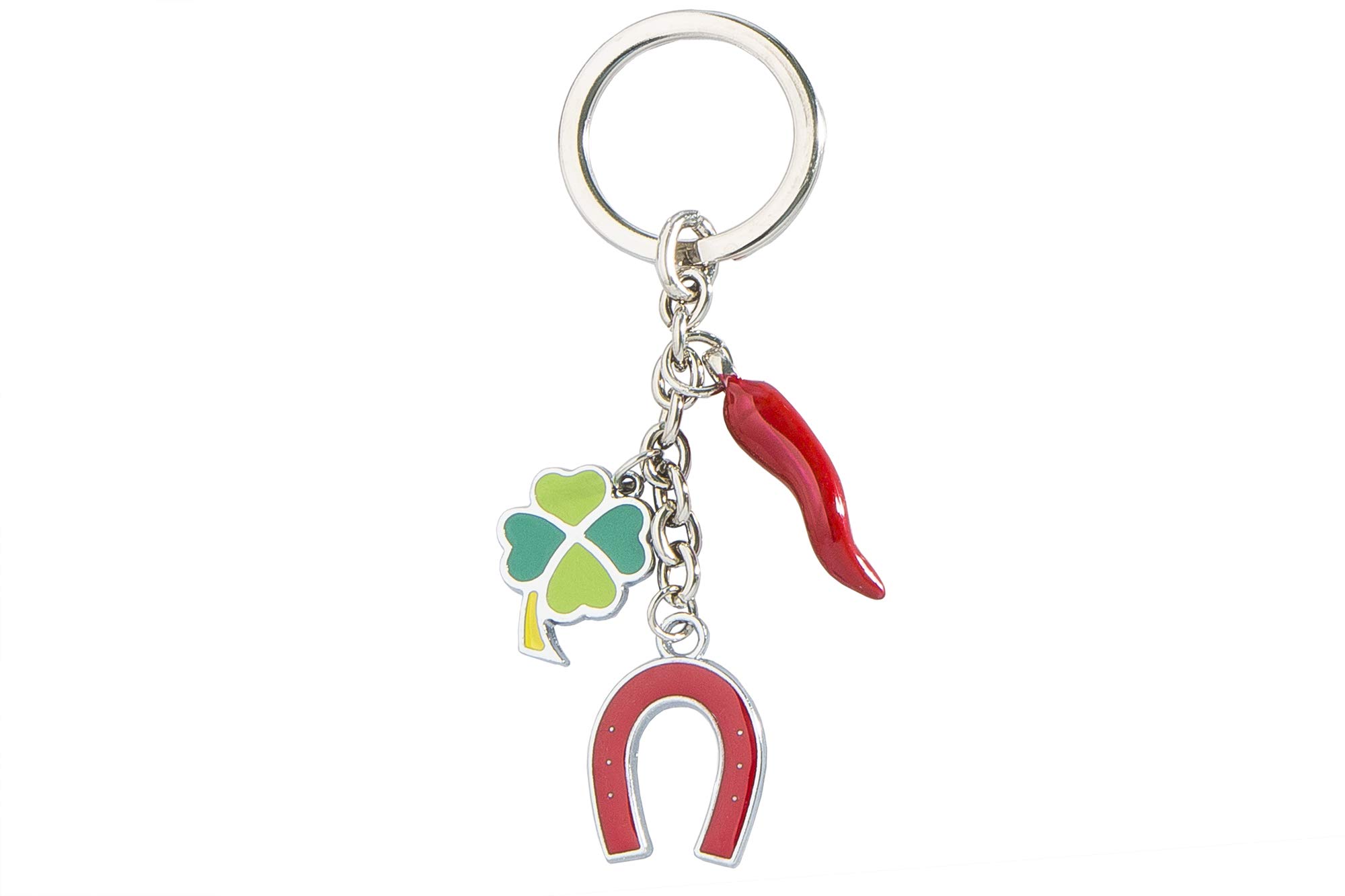 Portachiavi Portafortuna Celtico Con Quadrifoglio Naturale In Resina - Regalo Con Confezione Originale