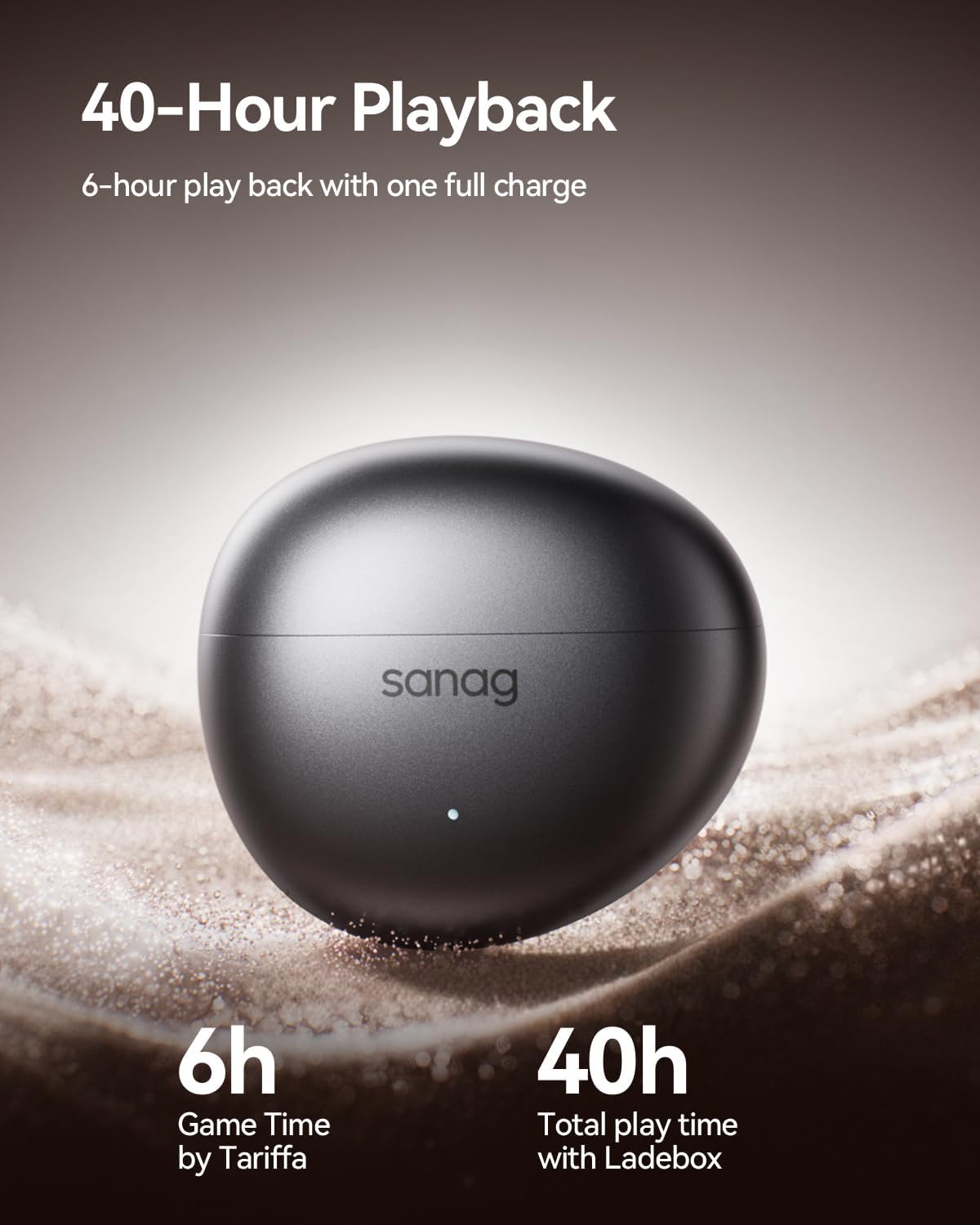 Sanag S7S Ultra Open-Ear Earbuds Bluetooth 6.0, AI Translator Headphones, 40H Playtime, IP67 Waterproof, 4g Ultra-Light, Dyna HiFi Sound, Clip-On Wireless Earphones for Running, Gym, Travel (Black)