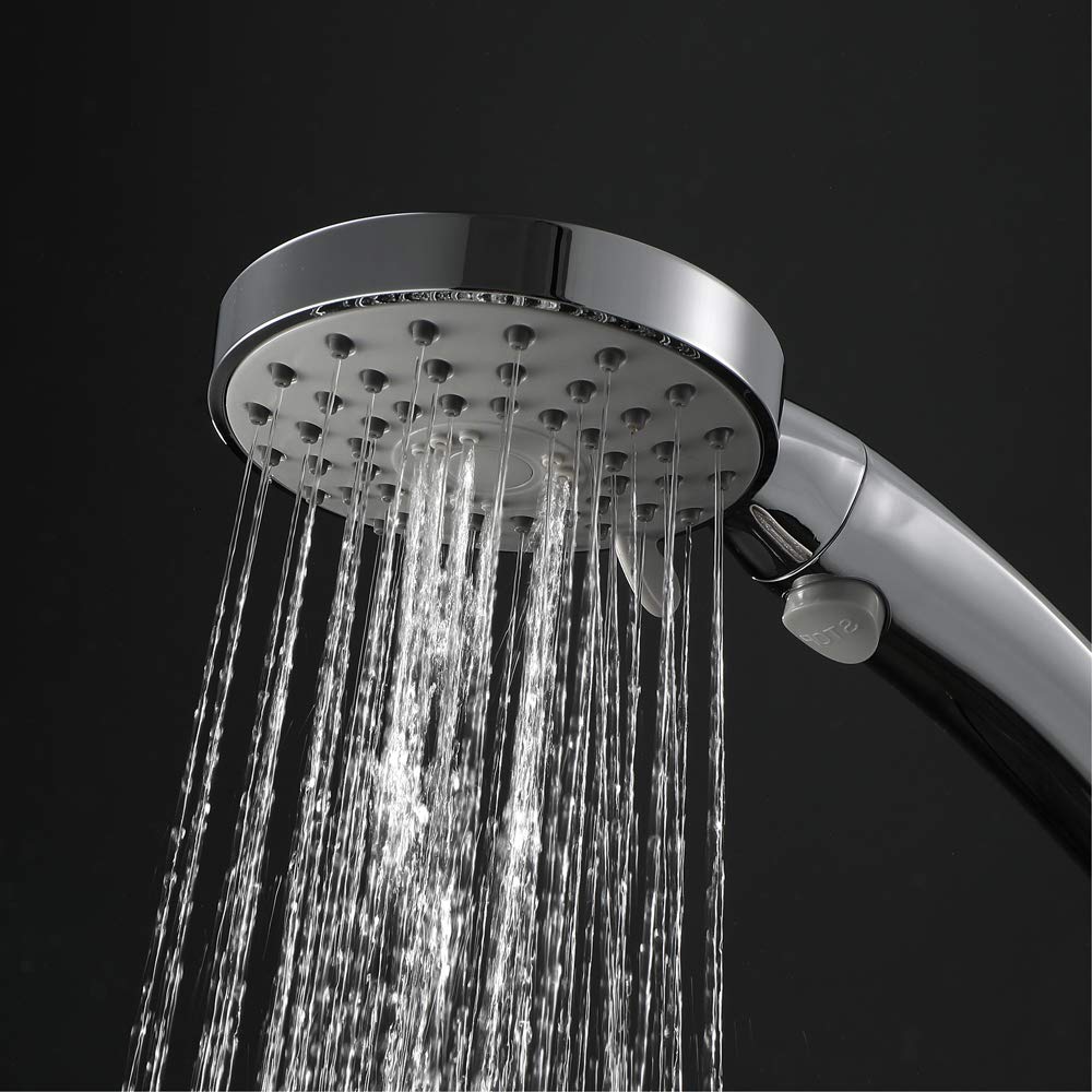 Alcachofa de Ducha, Ducha de Mano con 3 Modos de Spray de Agua, Universal ABS Ahorro de Agua de Alta Presión Mano la Cabeza de Ducha para Bañera y Ducha,E Chrome