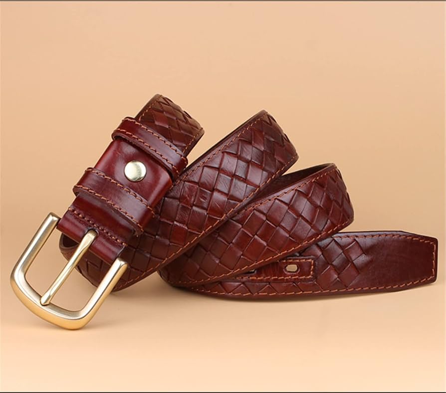 Amazon.com: JIARY Weaving Belt Copper Buckle Designer