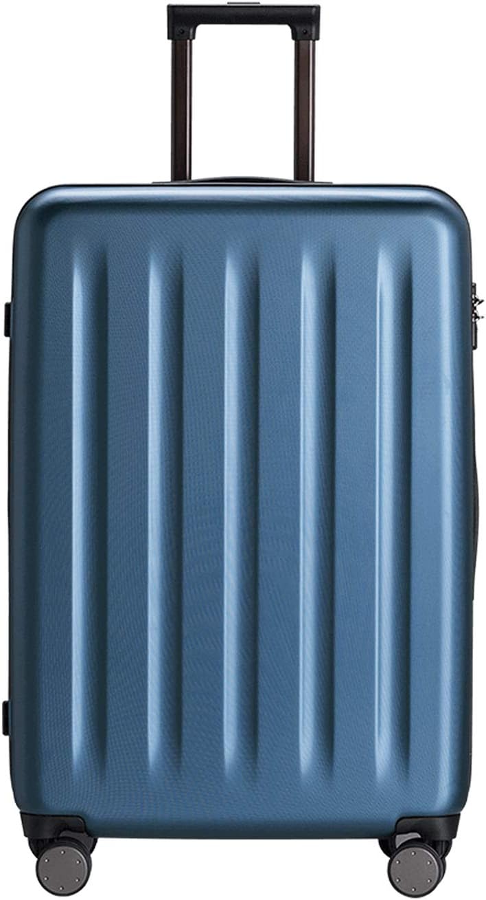 NINETYGO Hardside Luggage with Spinner Wheels, 100% Polycarbonate Rolling Suitcase with Wheels and TSA Lock, Super Lightweight Durability & Slim Simplistic Design (24-Inch Checked-Medium Blue)